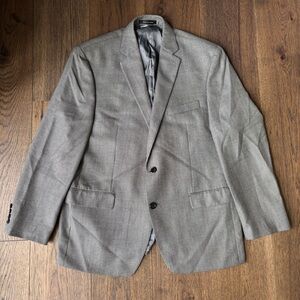 Lauren Ralph Lauren Blazer Sport Coat Mens 44R Gray Plaid 2 Button Suit Jacket